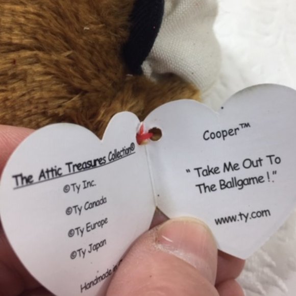NEW TY The Attic Treasures Collection Cooper Baseball Bear Handmade Vtg - Picture 8 of 8